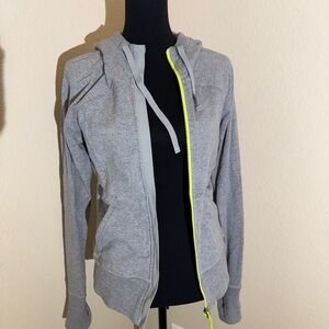 Lululemon Gray Women's Jacket with Yellow Accents